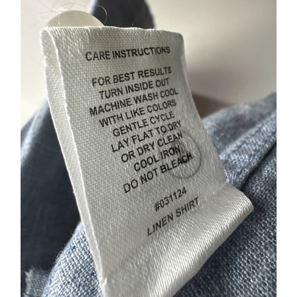 Thursday Boot Co. Linen Shirt Men's Size XL Blue Button Up Vacation Coastal - Picture 7 of 11